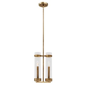 Millennium Lighting Milan Vintage Gold Traditional Clear Glass Bell Pendant Light