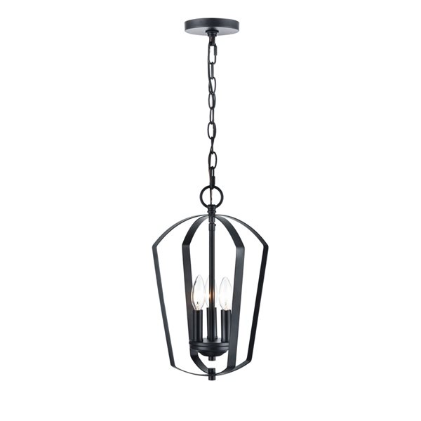 Millennium Lighting 3-light Matte Black Traditional Cage Chandelier