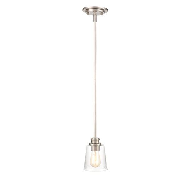 Millennium Lighting Forsyth Traditional Clear Glass Bell Pendant Light - Brushed Nickel