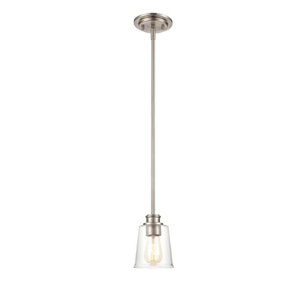 Millennium Lighting Forsyth Traditional Clear Glass Bell Pendant Light - Brushed Nickel