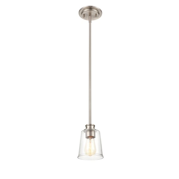 Millennium Lighting Forsyth Traditional Clear Glass Bell Pendant Light - Brushed Nickel