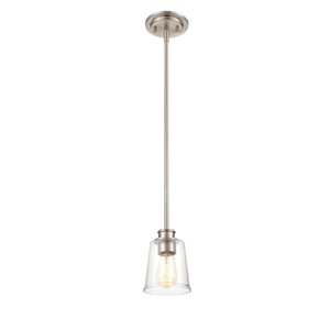 Millennium Lighting Forsyth Traditional Clear Glass Bell Pendant Light - Brushed Nickel