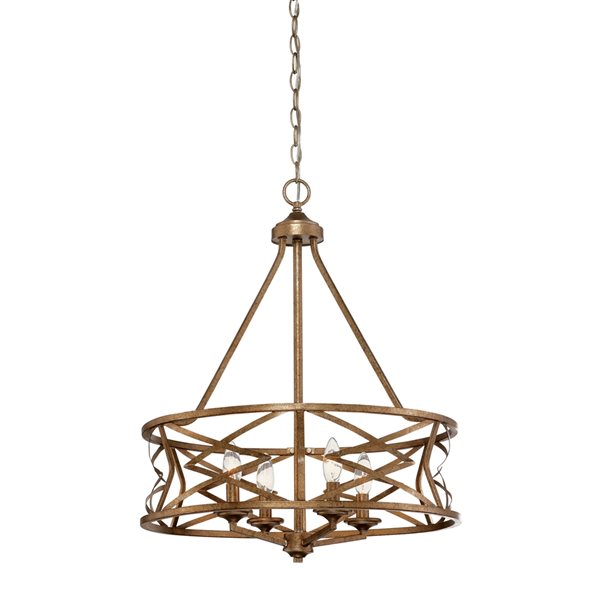 Millennium Lighting Lakewood 4-light Vintage Gold Traditional Cage Chandelier