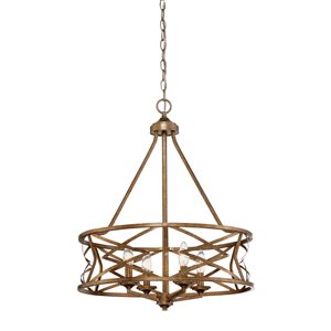 Millennium Lighting Lakewood 4-light Vintage Gold Traditional Cage Chandelier