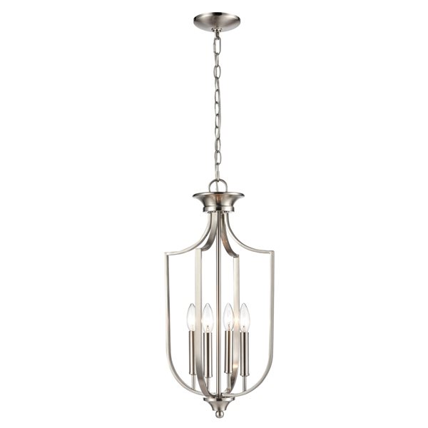 Millennium Lighting Brushed Nickel Traditional Glass Dome Pendant Light