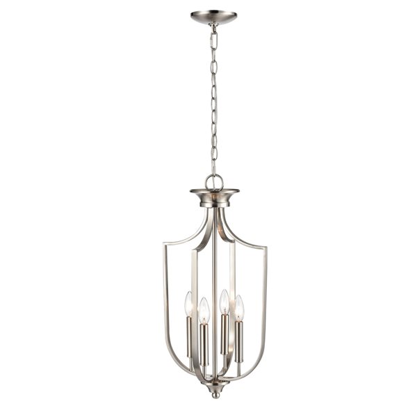 Millennium Lighting Brushed Nickel Traditional Glass Dome Pendant Light