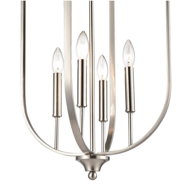 Millennium Lighting Brushed Nickel 4-Light Traditional Clear Glass Dome Pendant Light