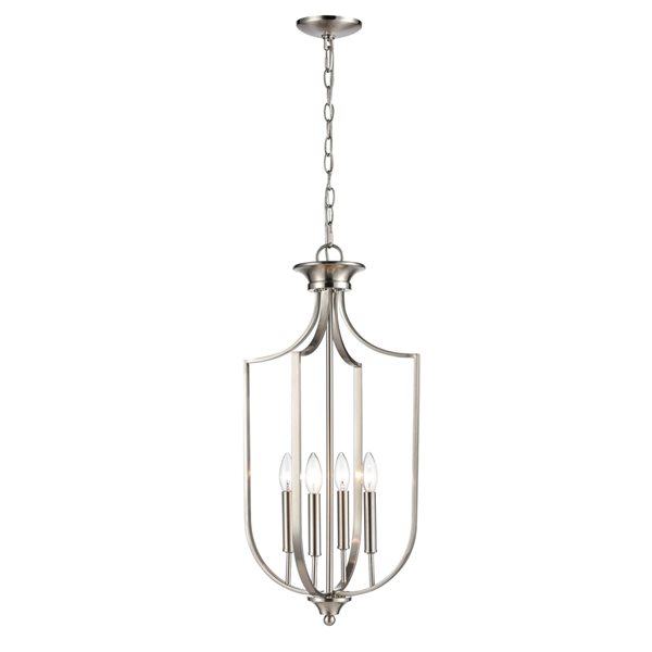 Millennium Lighting Traditional Clear Glass Dome Pendant Light - Brushed Nickel