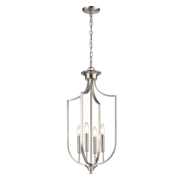 Millennium Lighting Traditional Clear Glass Dome Pendant Light - Brushed Nickel