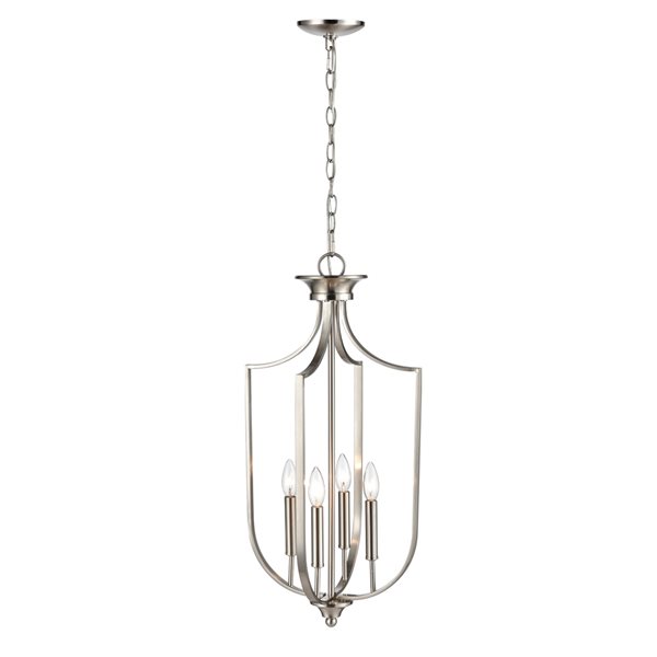 Millennium Lighting Traditional Clear Glass Dome Pendant Light - Brushed Nickel