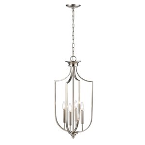 Millennium Lighting Traditional Clear Glass Dome Pendant Light - Brushed Nickel