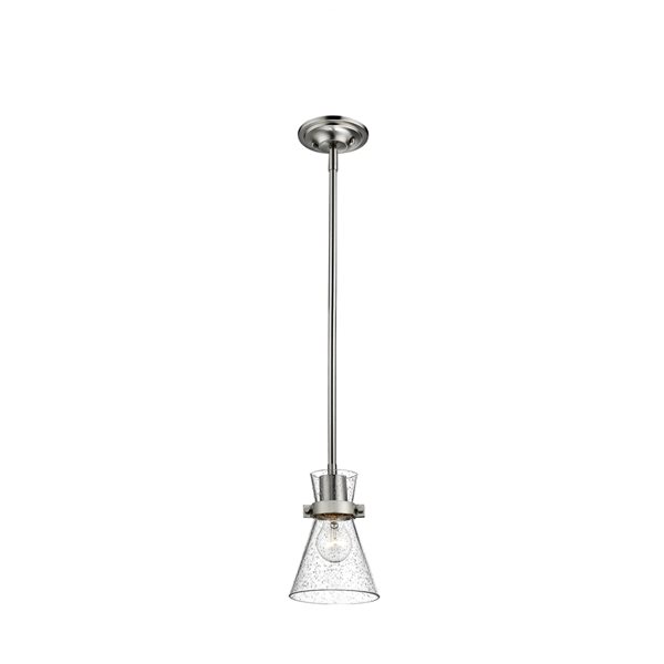 Millennium Lighting Layton Brushed Nickel Traditional Seeded Glass Dome Pendant Light