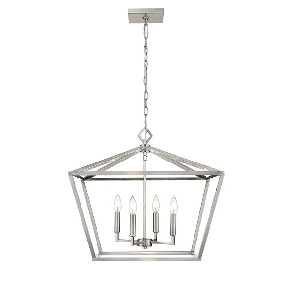 Millennium Lighting Satin Nickel Traditional Clear Glass Dome Pendant Light