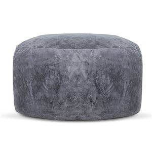 Gouchee Home Simcoe 50-in Charcoal Faux-Fur Foam Bean Bag Chair