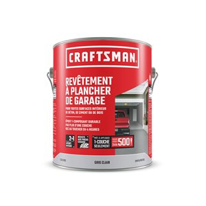 Revêtement gris clair satiné pour plancher de garage Craftsman de 3,78 L