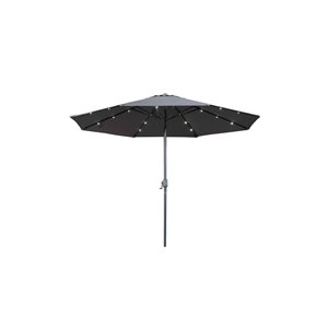 Velago Denia 10-ft Dark-Grey Polyester Octagonal Market Patio Umbrella with LED Lighting