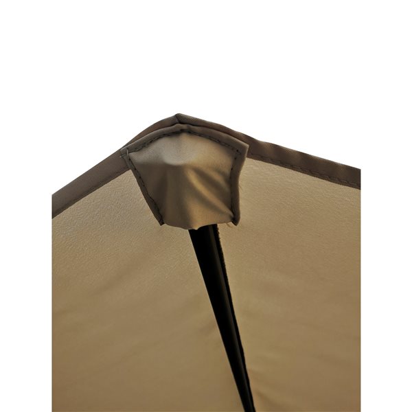 Parasol octogonal déporté Valance de Velago 10 pi pour terrasse en polyester beige