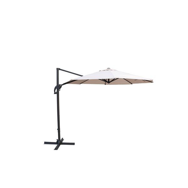 Parasol octogonal déporté Valance de Velago 10 pi pour terrasse en polyester beige