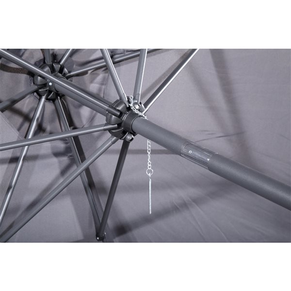 Velago Denia 10-ft Dark-Grey Polyester Octagonal Market Patio Umbrella
