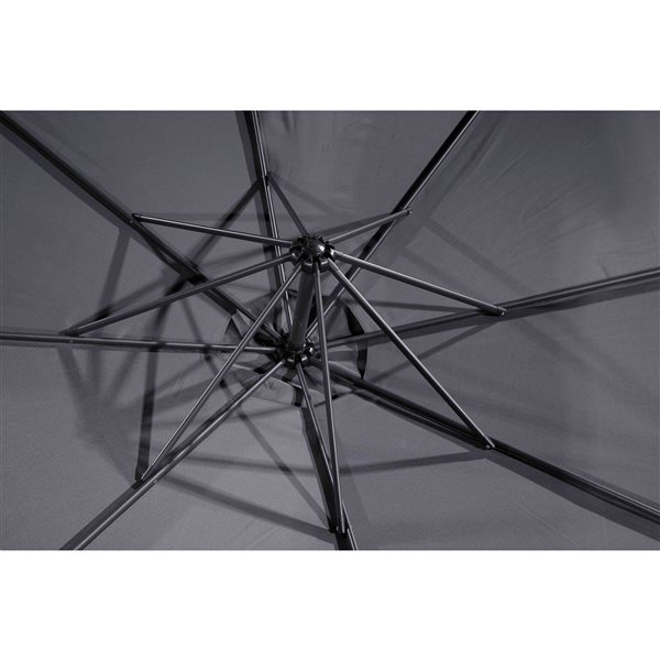 Velago Gandia 10-ft Dark-Grey Polyester Octagonal Cantilever Patio Umbrella