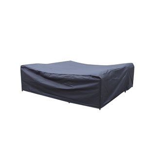 Velago 91-in x 89-in x 26-in Black Polyester Waterproof Patio Furniture Cover