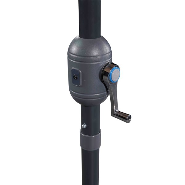 Velago Denia 10-ft Beige Polyester Octagonal Market Patio Umbrella with LED Lighting