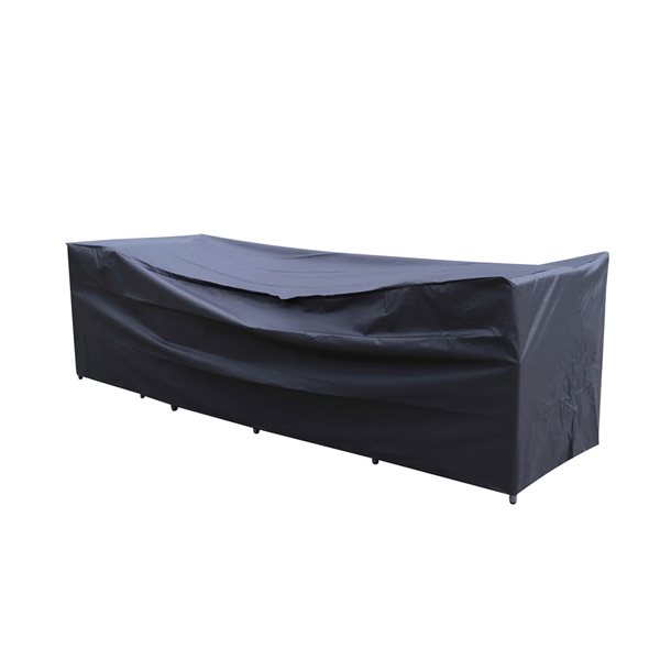 Velago 126-in x 47-in x 35-in Black Polyester Waterproof Patio Furniture Cover