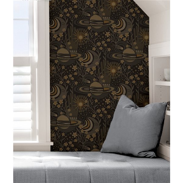 Pip & Lo Ethereal Cosmos 30.75-sq. ft. Brown Vinyl Peel and Stick Wallpaper