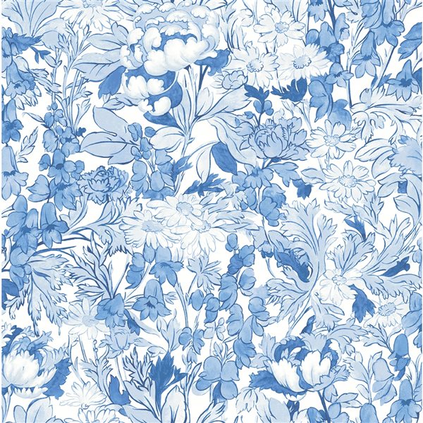 Vera Bradley Toile Foliage . ft. Blue Vinyl Floral Peel and Stick  Wallpaper VBS4027 | RONA