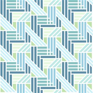 Vera Bradley Geo Medallion 31.3-sq. ft. Blue Vinyl Geometric Peel and Stick Wallpaper