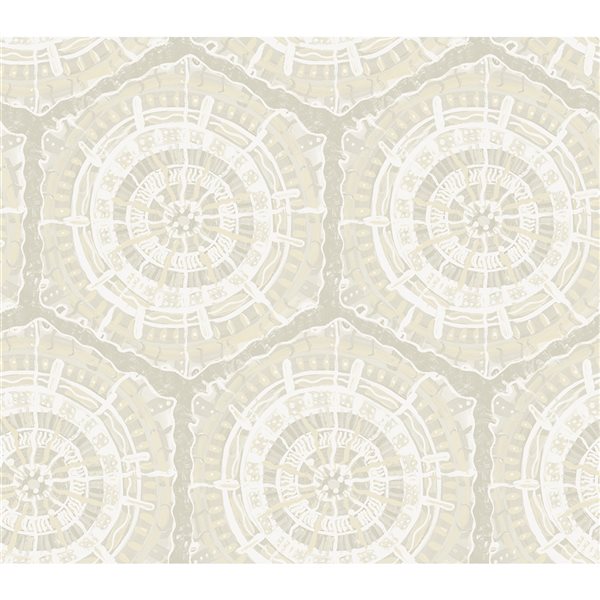 Lili WhittWhitt Harmony 30.75-sq. ft. Cream Vinyl Geometric Peel and Stick Wallpaper