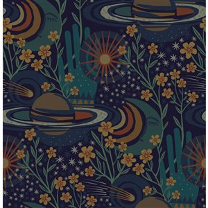 Pip & Lo Ethereal Cosmos 30.75-sq. ft. Navy Blue Vinyl Peel and Stick Wallpaper