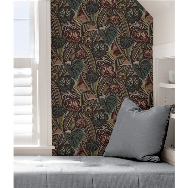 Pip & Lo Lotusland 30.75-sq. ft. Multicolour Vinyl Floral Peel and Stick Wallpaper