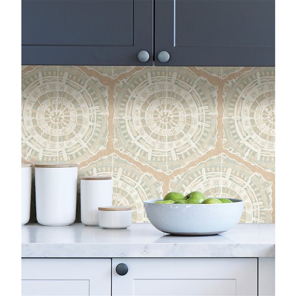 Lili WhittWhitt Harmony 30.75-sq. ft. Orange Vinyl Geometric Peel and Stick Wallpaper