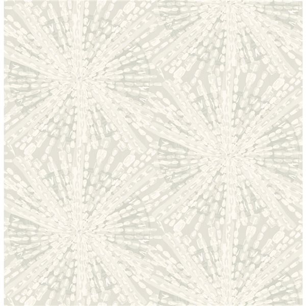 Lili WhittWhitt Sunburst 30.75-sq. ft. Silver Vinyl Geometric Peel and Stick Wallpaper