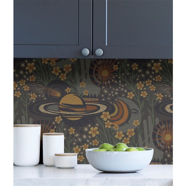 Pip & Lo Ethereal Cosmos 30.75-sq. ft. Dark Blue Vinyl Peel and Stick Wallpaper