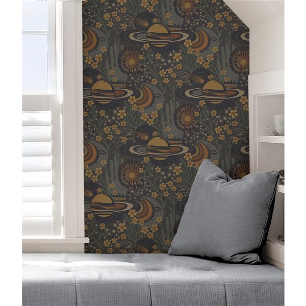 Pip & Lo Ethereal Cosmos 30.75-sq. ft. Dark Blue Vinyl Peel and Stick Wallpaper