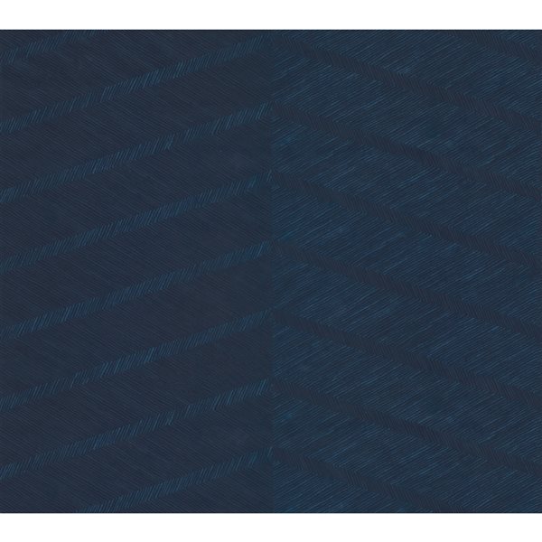 Scott Living Wayward 30.75-sq. ft. Indigo Vinyl Textured Chevron 3D Peel and Stick Wallpaper