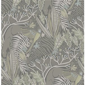 Pip & Lo Poise 30.75-sq. ft. Grey Vinyl de vignes Peel and Stick Wallpaper