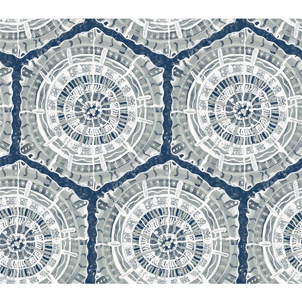 Lili WhittWhitt Harmony 30.75-sq. ft. Blue Vinyl Geometric Peel and Stick Wallpaper