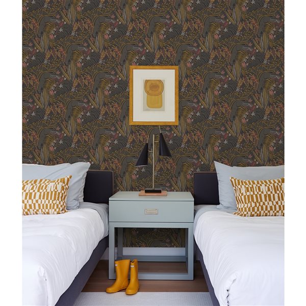 Pip & Lo Poise 30.75-sq. ft. Brown Vinyl de vignes Peel and Stick Wallpaper