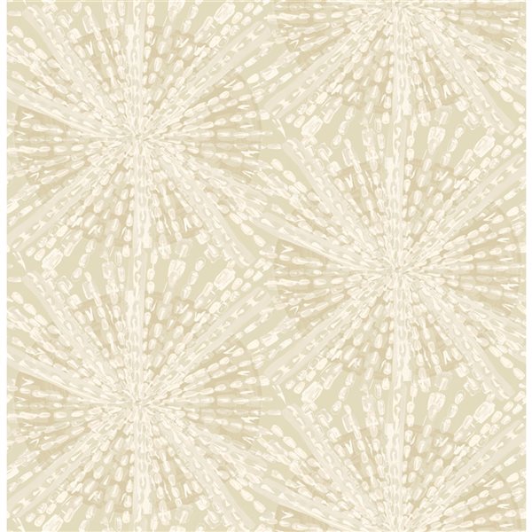 Lili WhittWhitt Sunburst 30.75-sq. ft. Gold Vinyl Geometric Peel and Stick Wallpaper