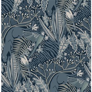 Pip & Lo Poise 30.75-sq. ft. Blue Vinyl de vignes Peel and Stick Wallpaper