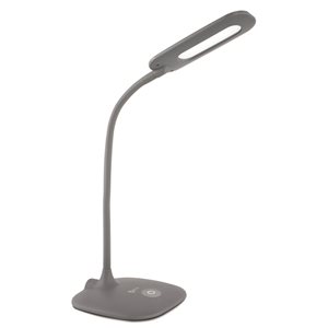OttLite Soft Touch 12-in Adjustable Dark Grey Touch Standard LED Desk Lamp with Resin Shade