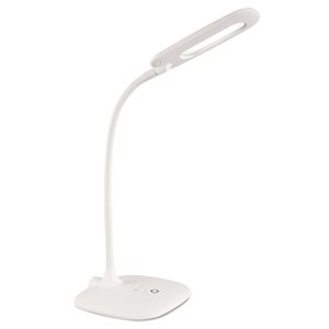 Lampe de bureau réglable de 12 po Soft Touch par OttLite blanc à DEL avec abat-jour en plastique
