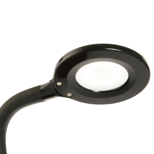 OttLite Soft Touch 8-in Adjustable Black Touch Standard LED Desk Lamp with Plastic Shade