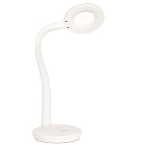 OttLite Soft Touch 8-in Adjustable White Touch Standard LED Desk Lamp with Plastic Shade