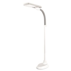 OttLite 67-in 36 W White Standard Floor Lamp with Pivoting Shade