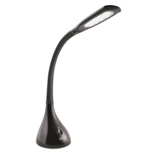 OttLite Creative Curves 11.5-in Adjustable Black Touch Standard DEL Desk Lamp with Resin Shade