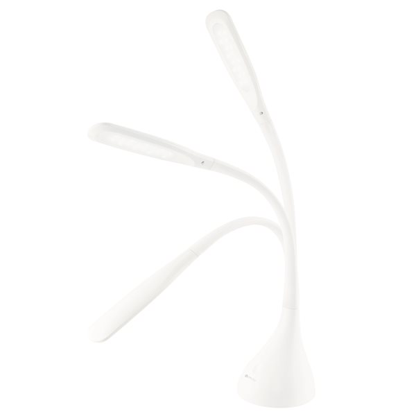 Lampe de bureau réglable à DEL de 11,5 po Creative Curves par OttLite blanc avec abat-jour en résine